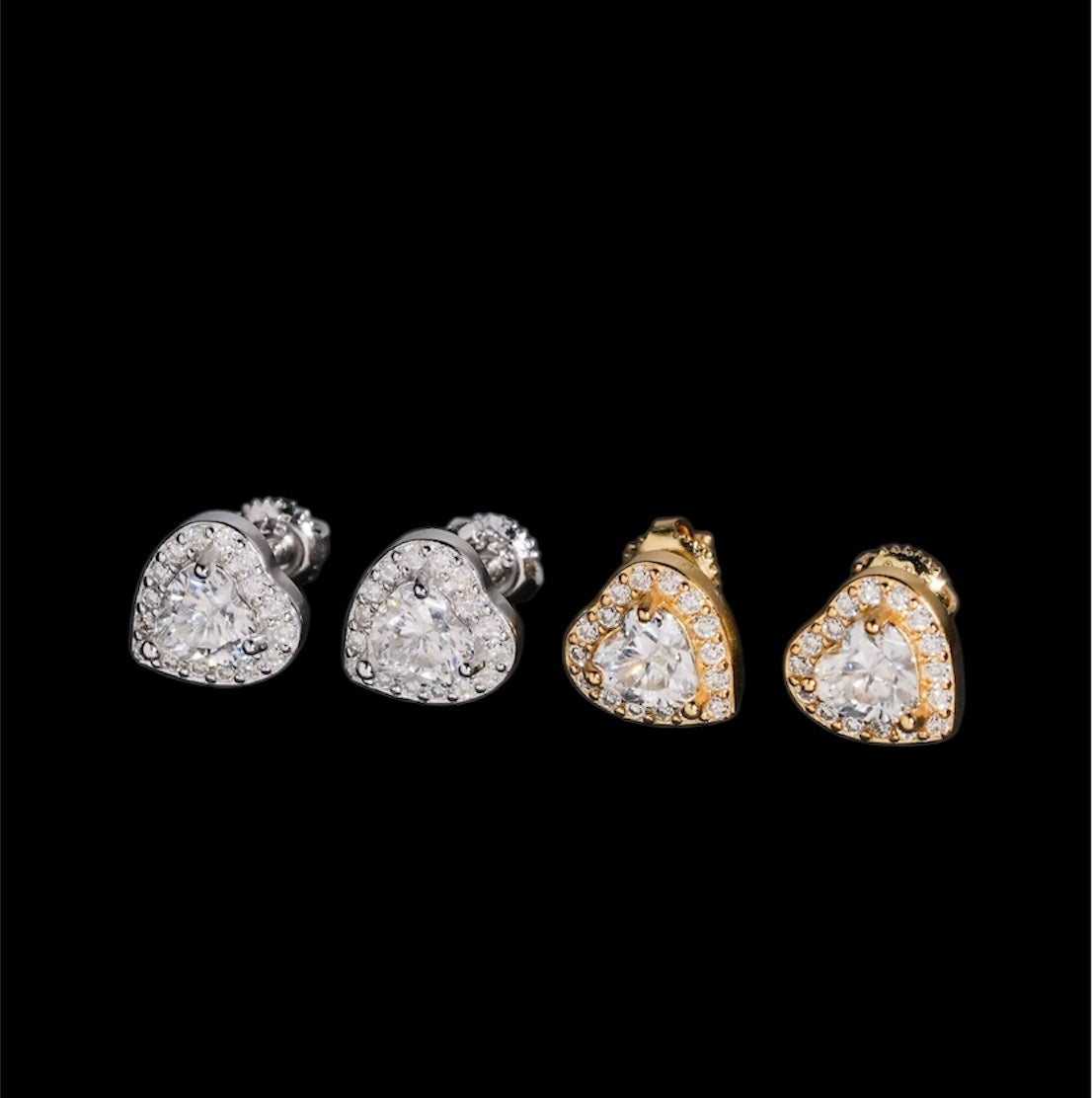 VVS HEART STUD EARRINGS