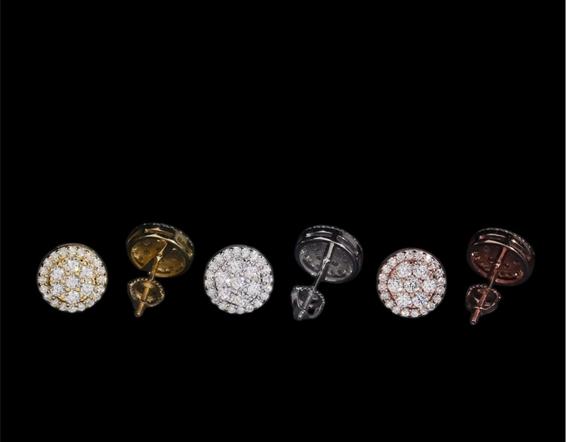 VVS ROUND CLUSTER WITH BIGGER DIAMONDS IN MIDDLE EARRINGS