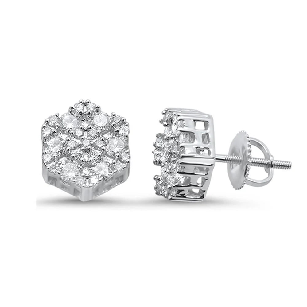 1.05ct Diamond Snowflake Stud Earrings