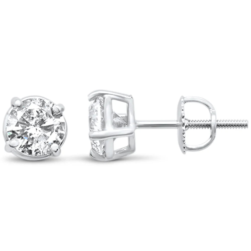 1.53ct 14K White Gold Diamond Solitaire Earrings