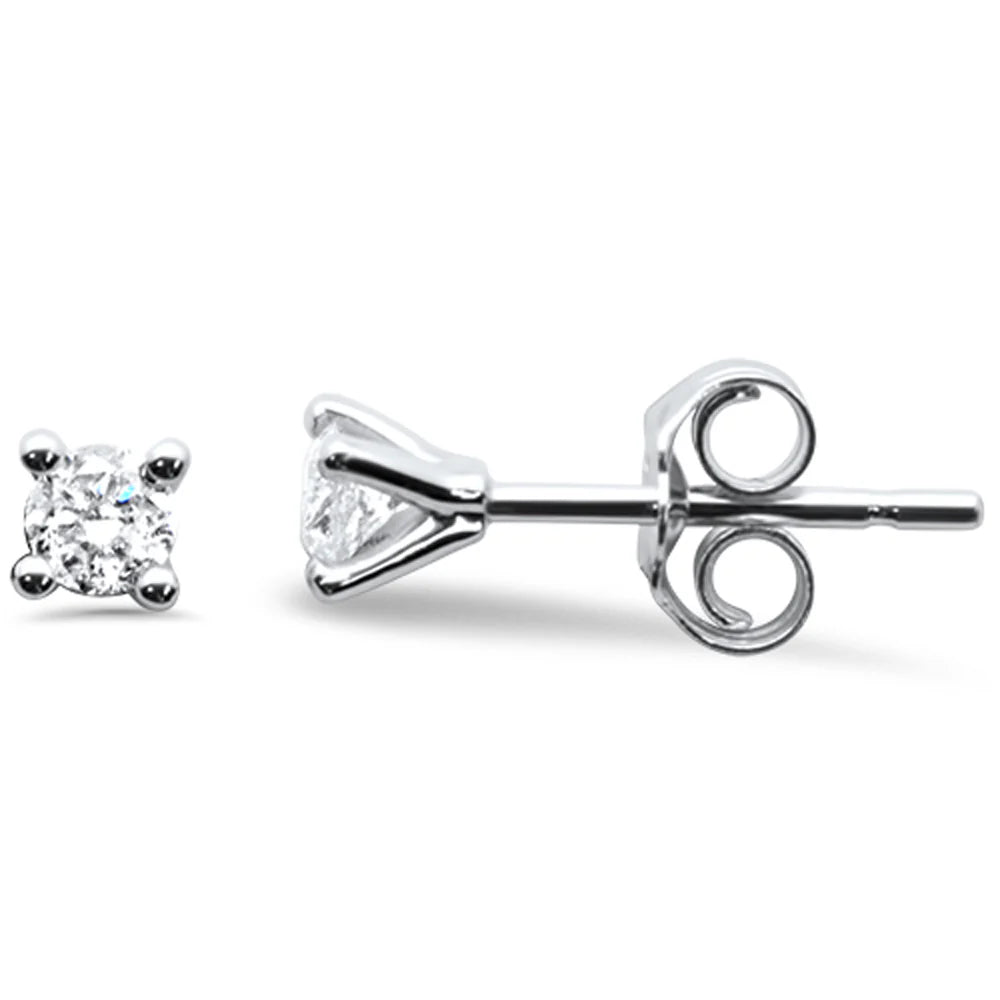 Micro 0.25ct G SI 14K Gold Diamond Solitaire Stud Earrings
