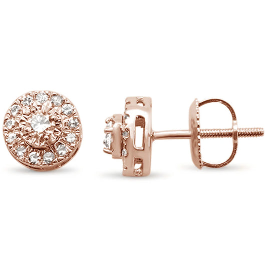 Gold Diamond Round Stud Earrings