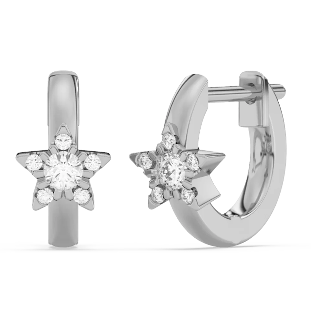 Star Petite Hoop Earrings