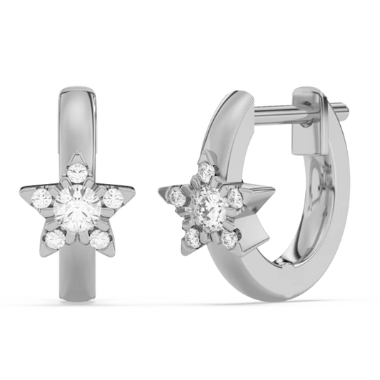 Star Petite Hoop Earrings