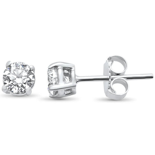 1.22ct 14K White Gold Round Diamond Solitaire Earrings
