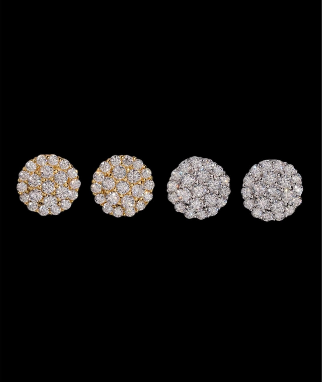 VVS ROUND DIAMOND CLUSTER EARRINGS