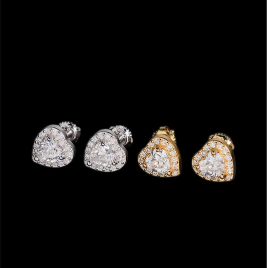 VVS HEART STUD EARRINGS