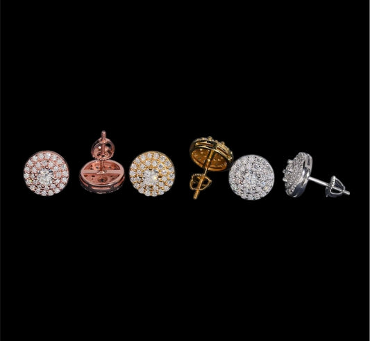 VVS ROUND CLUSTER DIAMOND EARRINGS