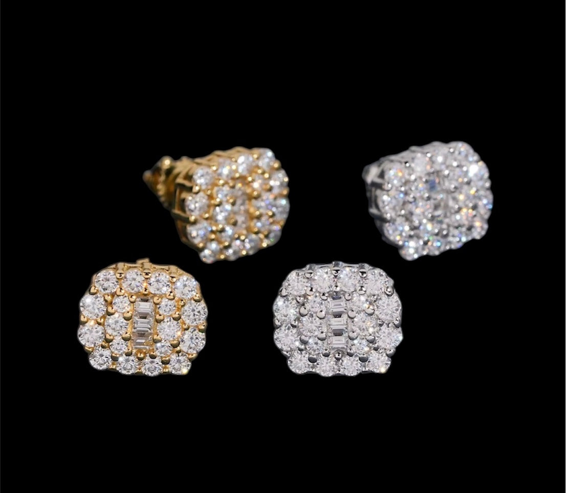 VVS SQUARE ROUND/BAGUETTE DIAMOND EARRINGS