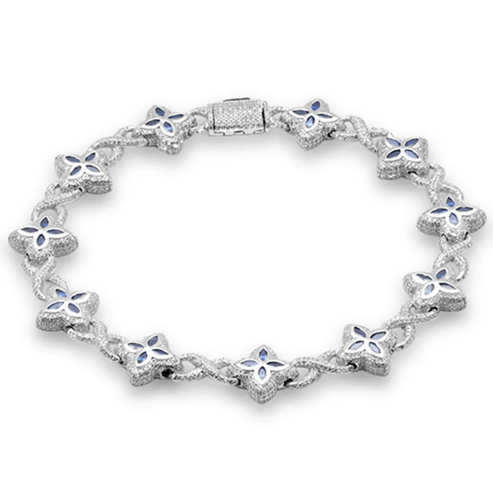 Diamond &  Sapphire Clover Infinity Bracelet