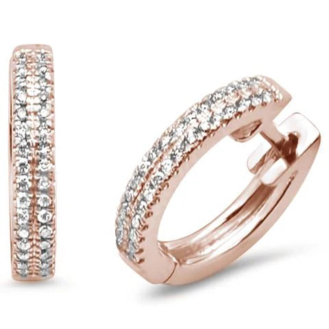 Trendy Diamond Hoop Huggie Earrings