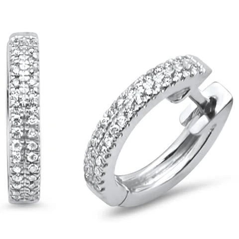 Trendy Diamond Hoop Huggie Earrings