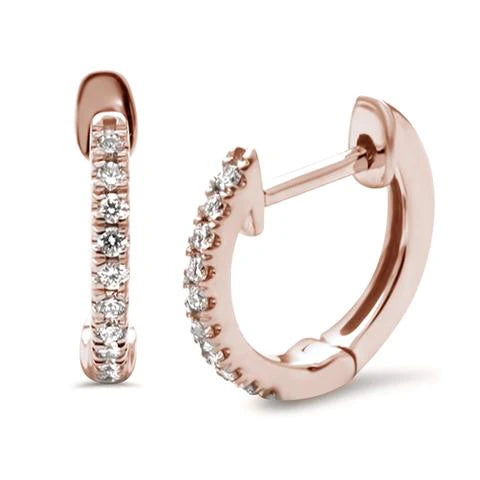 Diamond Hoop Huggie Earrings