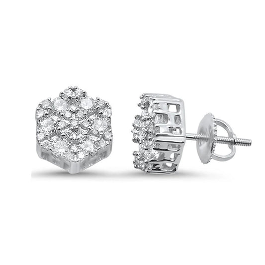 1.05ct Diamond Snowflake Stud Earrings