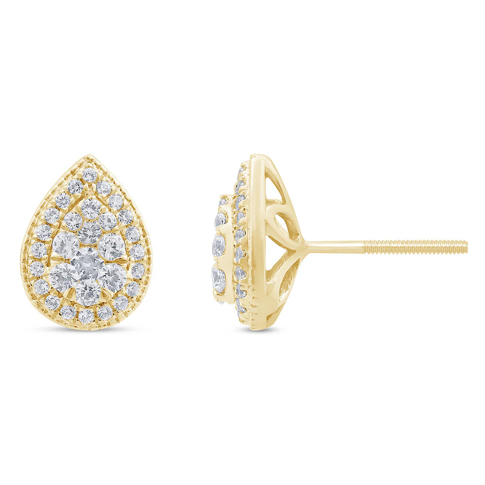 14K Yellow Gold Pear Shaped Earrings