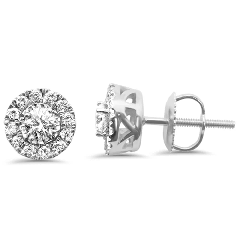 .50ct G SI 14K White Gold Diamond Halo Earrings