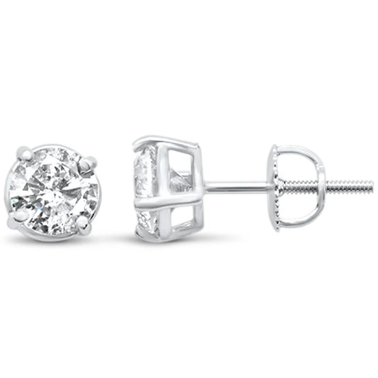 1.53ct 14K White Gold Diamond Solitaire Earrings