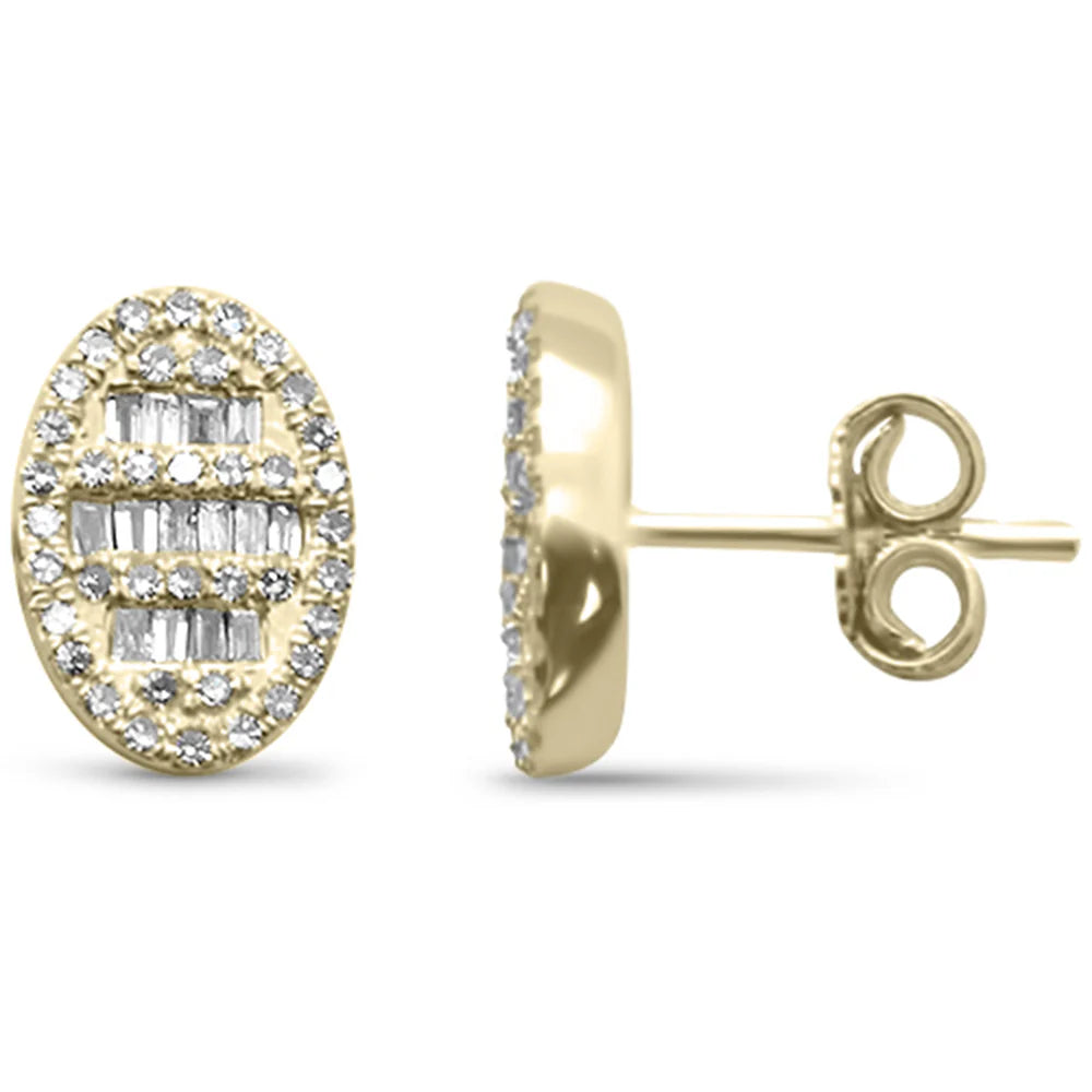 Diamond Oval Shaped Stud Earrings