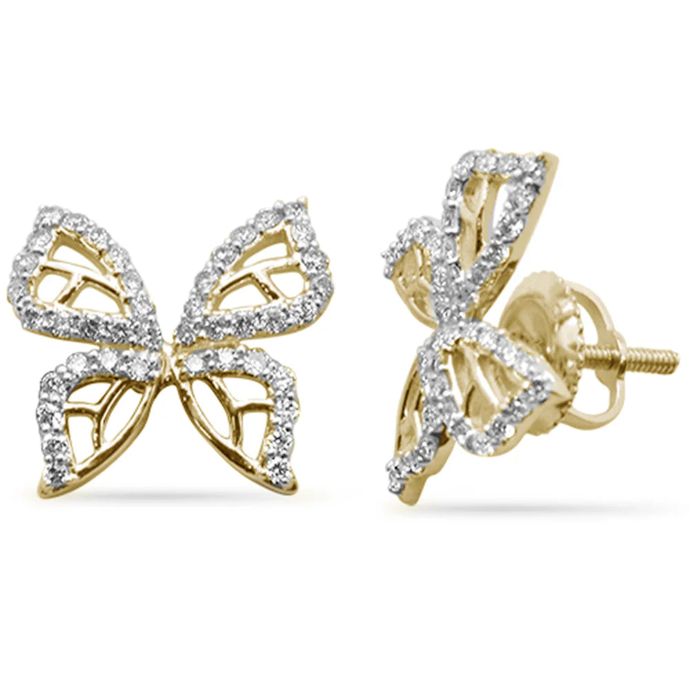 White Gold Diamond Butterfly Earrings