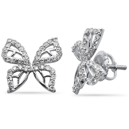 White Gold Diamond Butterfly Earrings