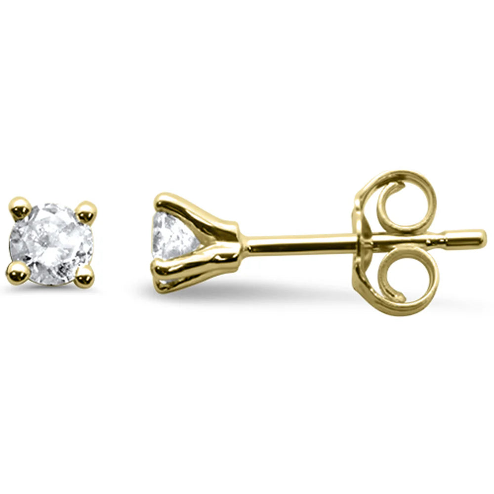Micro 0.25ct G SI 14K Gold Diamond Solitaire Stud Earrings