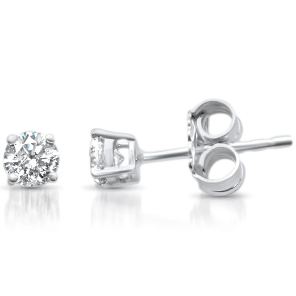 .50ct 14K White Gold Diamond Solitaire Stud Earrings
