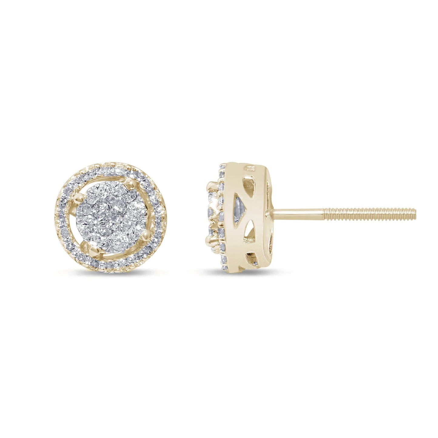 .25ct G SI 14KT Yellow Gold Diamond Round Fashion Earrings